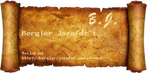 Bergler Jozafát névjegykártya